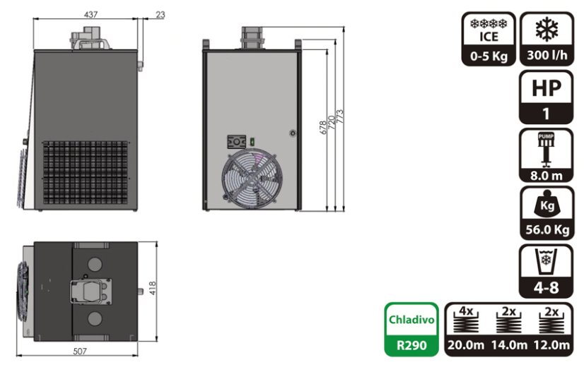 Chladící zařízení LINDR CWP 300 V řízené kvašení