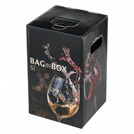 Krabice BAG IN BOX 5 l černá dekor sklenička, středová výpusť