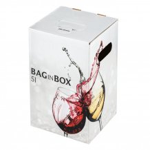 Krabice BAG IN BOX 5 l bílá dekor sklenička, středová výpusť